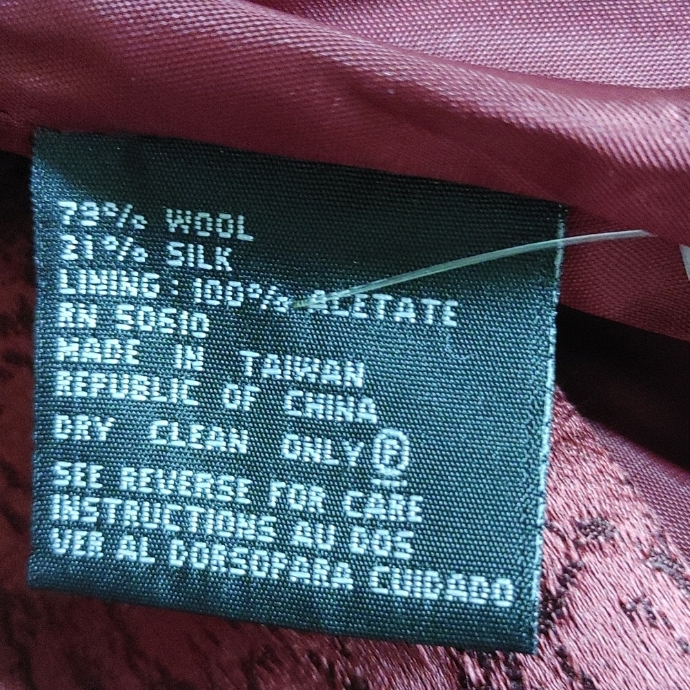 Wool & Silk Brocade Albert Nipon Petite Suit in Burgundy - Picture 10 of 16